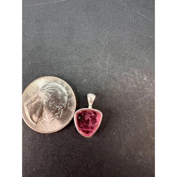 NEW Pink tourmaline sterling silver pendant 1.29 grams - Picture 11 of 11